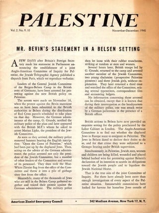Palestine, Vol. 2, No. 9-10, November-Deember, 1945