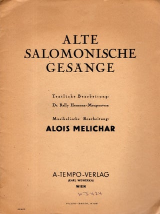 Alte Salomonische Ges&auml;nge. Relly Hermann-Morgenstern.