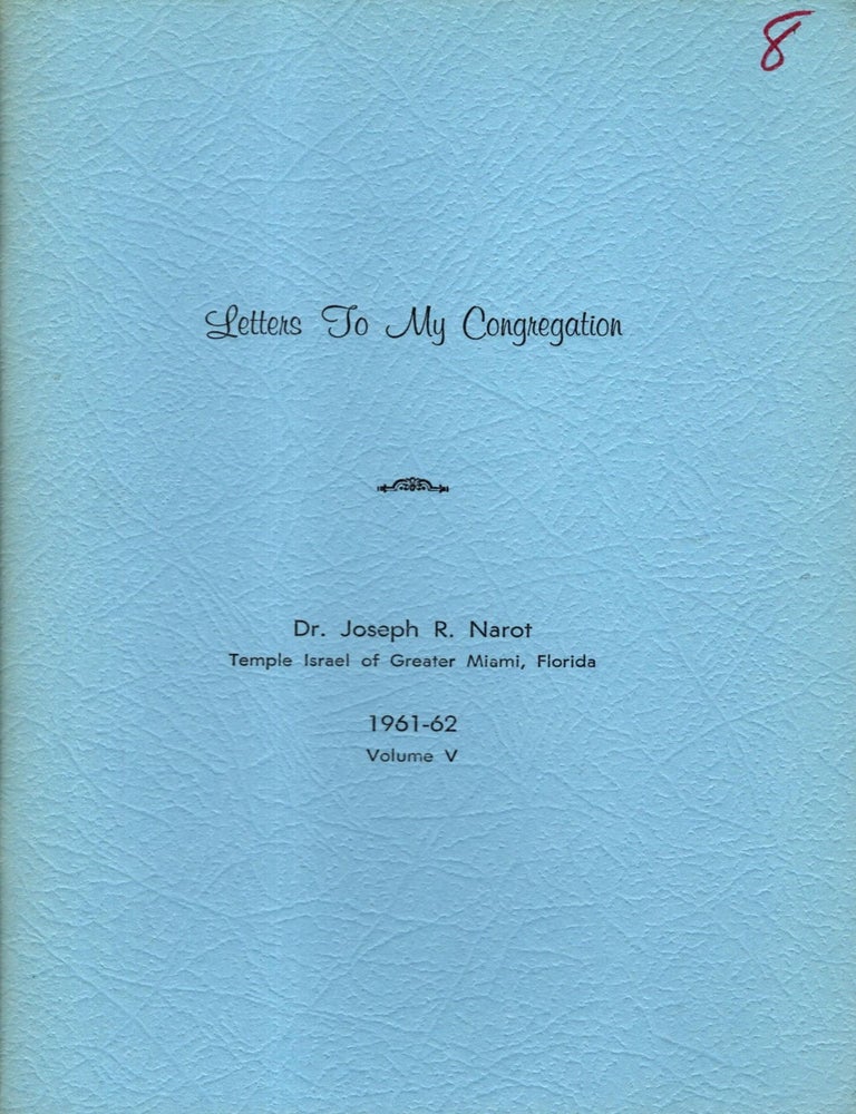 Item #106383 Letters To My Congregation, 1961-62, Volume V. Joseph R. Narot.