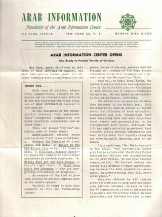 Item #108730 News Letter of the Arab Information Center