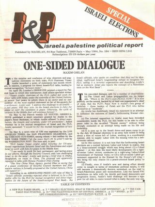 Israel & Palestine Monthly Review. No. 104, May, 1984
