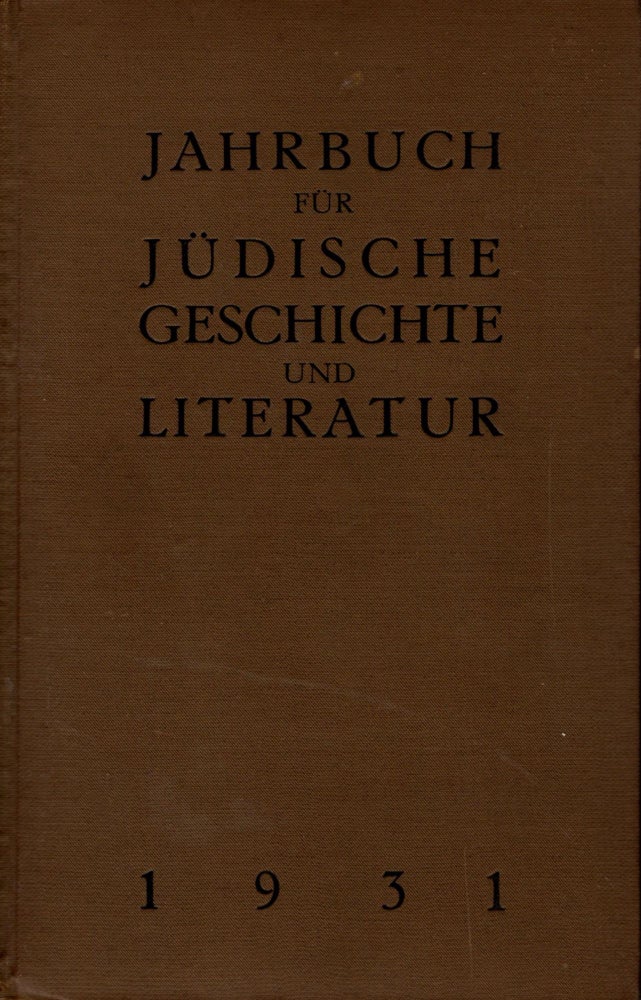 Item #75645 Jahrbuch fur judische Geschichte und Literatur. Neunundzwanzagster Band. Verbande der Vereine fur judische Geschichte und Literatur in Deutschland.