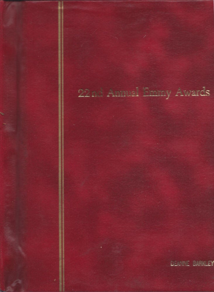 Item #75863 22nd Annual Emmy Awards [1970]. Second Draft: June 2, 1970. Charles E. Andrews, Sid Smith, Richard Dunlap, producers.