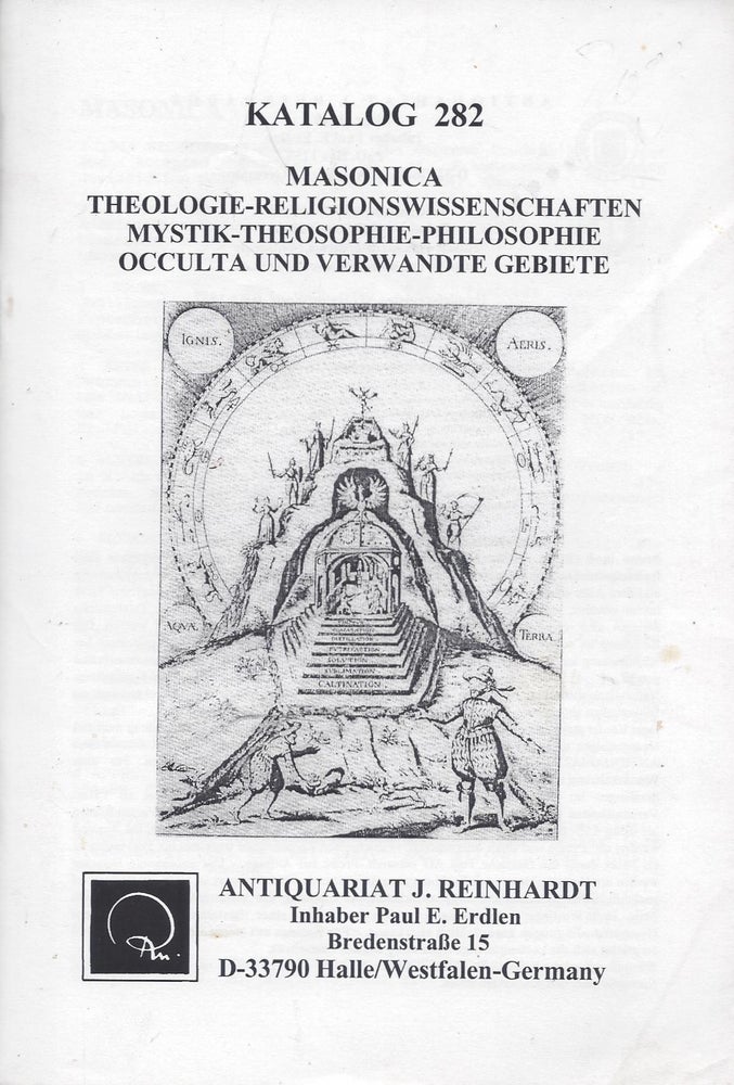 Item #87295 Katalog 282: Masonica Theologie-Religionswissenschaften Mystik-Theosophie-Philosophie Occulta und Verwandte Gebiete.