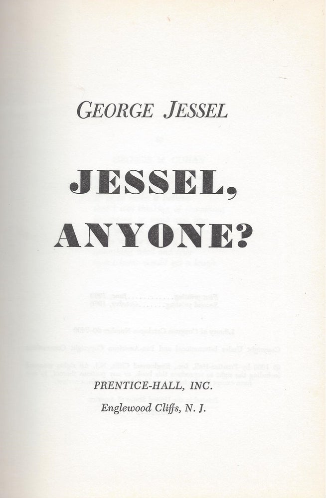 Item #87558 Jessel, Anyone? George Jessel.