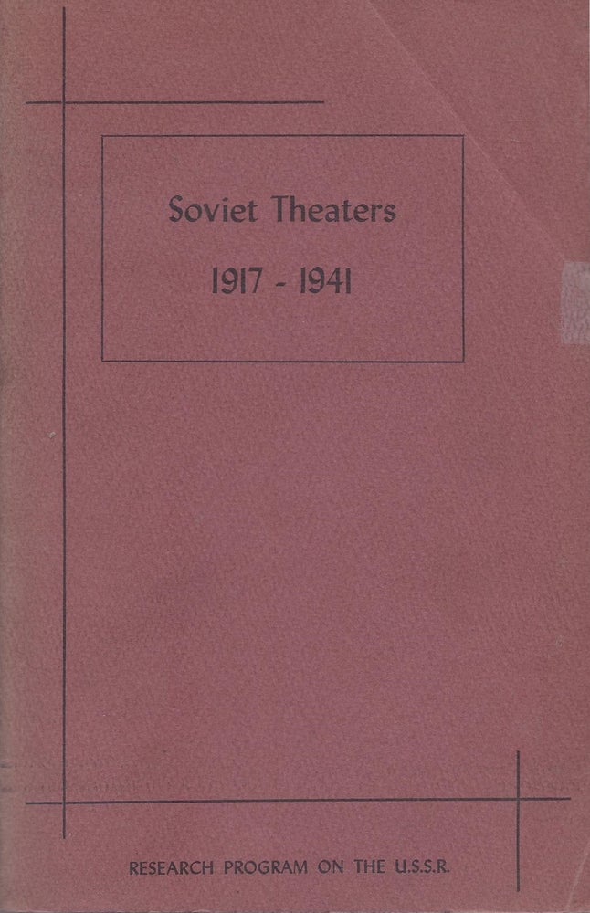 Item #87566 Soviet Theaters 1917 - 1941: A Collections of Articles. Martha Bradshaw.