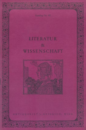 Item #87756 Literatur & Wissenschaft. Katalog No. 80