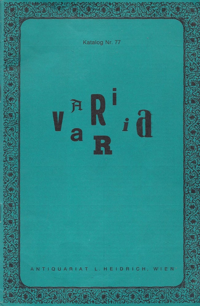Item #87759 Varia. Katalog No. 77.