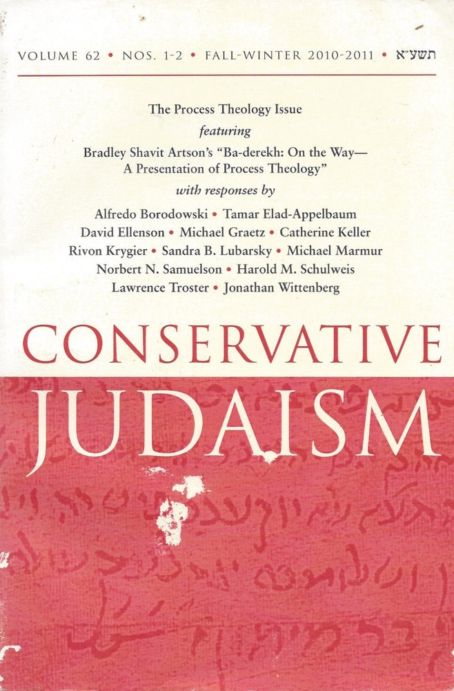 Item #87782 Conservative Judaism, Volume 62, Number 1-2, Fall-Winter 2010-2011. Martin S. Cohen, editorial board chairman.