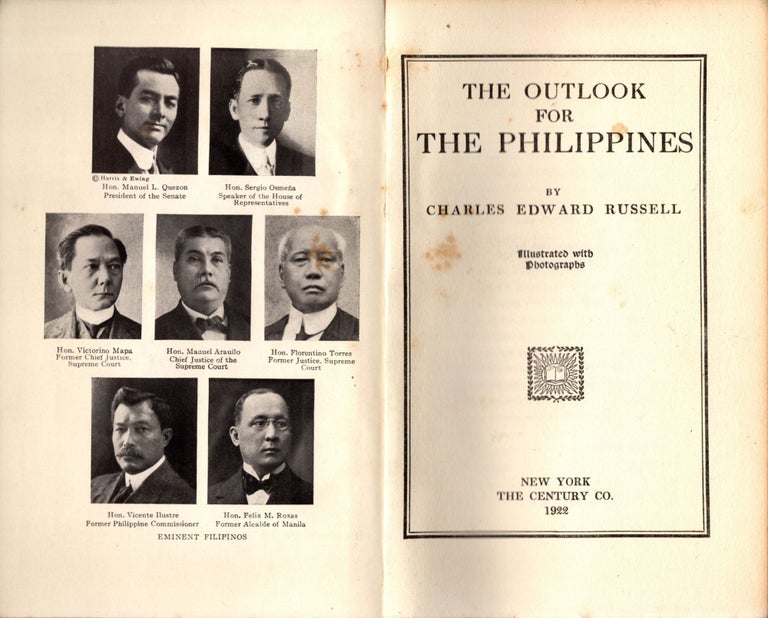 Item #88179 The Outlook for the Philippines. Charles Edward Russell.
