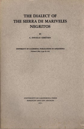 Item #88227 The Dialect of the Sierra de Mariveles Negritos. University of California...