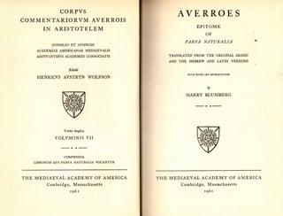 Item #92400 Corpus Commentariorum Avverois in Aristotelem: Consilio et Auspiciis Academiae...